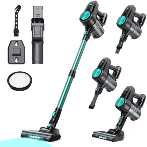Aspirateur sans fil N3T, balai sans fil avec autonomie de 40 min, autonome, brosse anti-nœuds, léger et rechargeable pour la maison, sols durs, poils d’animaux, tapis - vert menthe