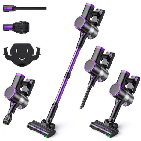 Aspirateur sans fil P4 – 30 kPa puissance d’aspiration, autonomie 40 min, autoportant, LED verte, pour sols durs, tapis et poils d’animaux