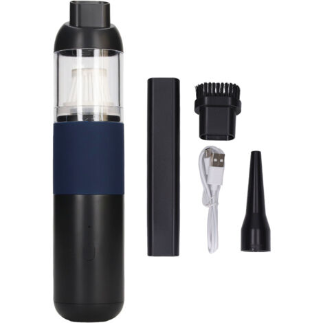Aspirateur sans fil portatif rechargeable, mini avec 20K Pa, forte aspiration pour voiture et usage industriel, noir et bleu