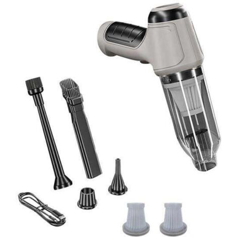 Aspirateur sans fil puissant, accessoire de voiture, appareil robuste, blanc-gris