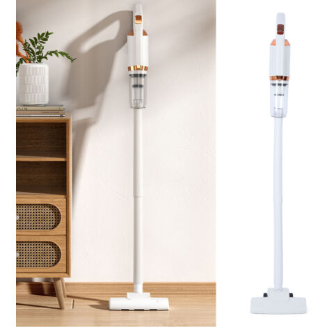 Aspirateur sans fil stick - 8500Pa, ABS, blanc, 120W, 600ml, 2000mAh, avec 4 accessoires et 1 cable USB