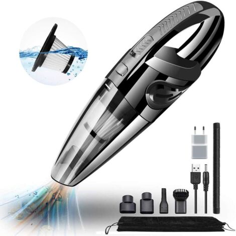 Aspirateur sans sac sans fil 6500pa 12V 120W Strong SOG Wet Dry Aspirateur à main pour voiture, maison, poils d'animaux, sac de rangement inclus