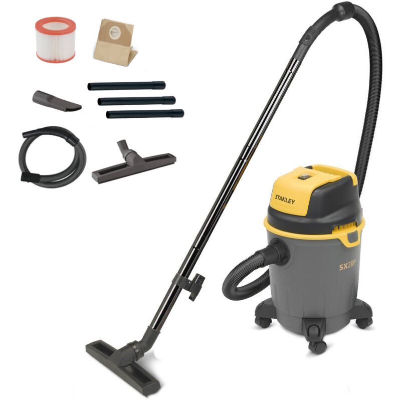 Aspirateur Eau et Poussière Stanley SXVC20PE Puissance absorbée 1200 w, Capacité cuve 20 l
