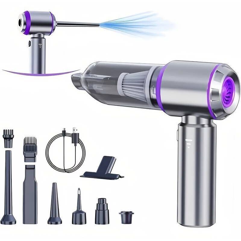 Aspirateur Souffleur 4-en-1 Sans Fil, 20000Pa - Moteur Brushless pour Voiture, Maison, Bureau