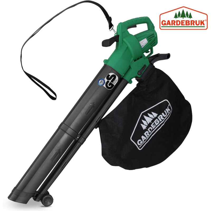 Gardebruk - Aspirateur souffleur broyeur 3 en 1 avec bandoulière - Jardin - Feuilles papier branche - Sac 45 Litres