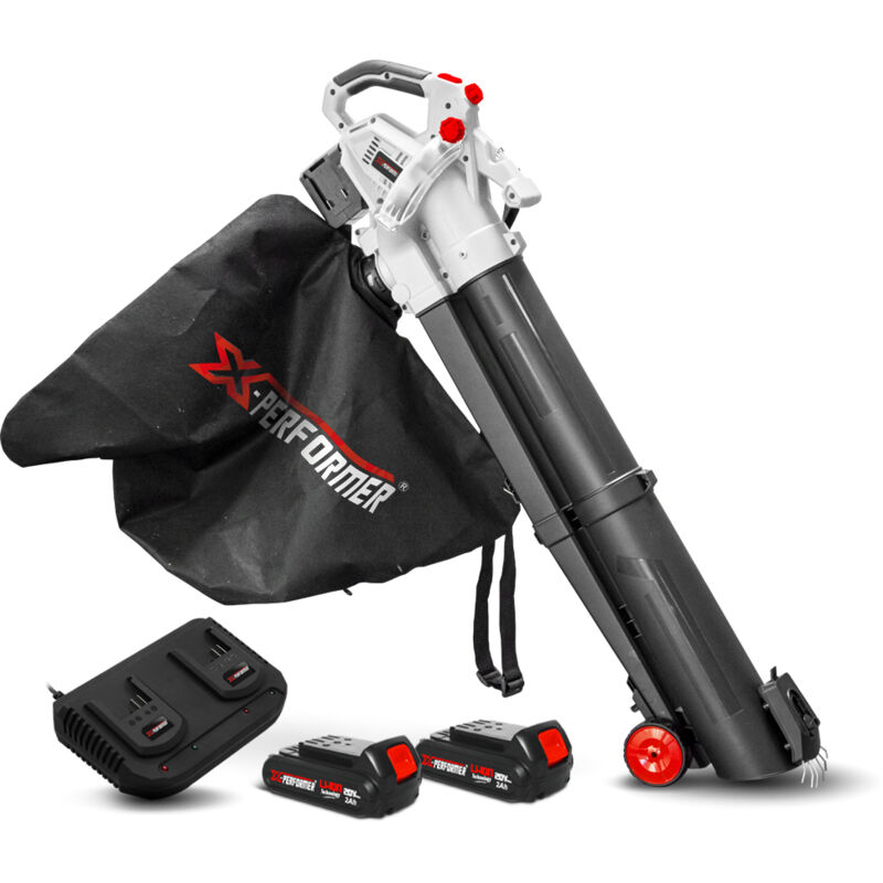 X-performer - Aspirateur souffleur broyeur rechargeable 2x20V avec batteries 2Ah - x performer