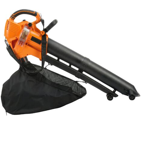 Aspirateur souffleur de feuilles filaire 3000w 3-en-1 avec fonction broyage sac de collecte 40l, 4 roues vert