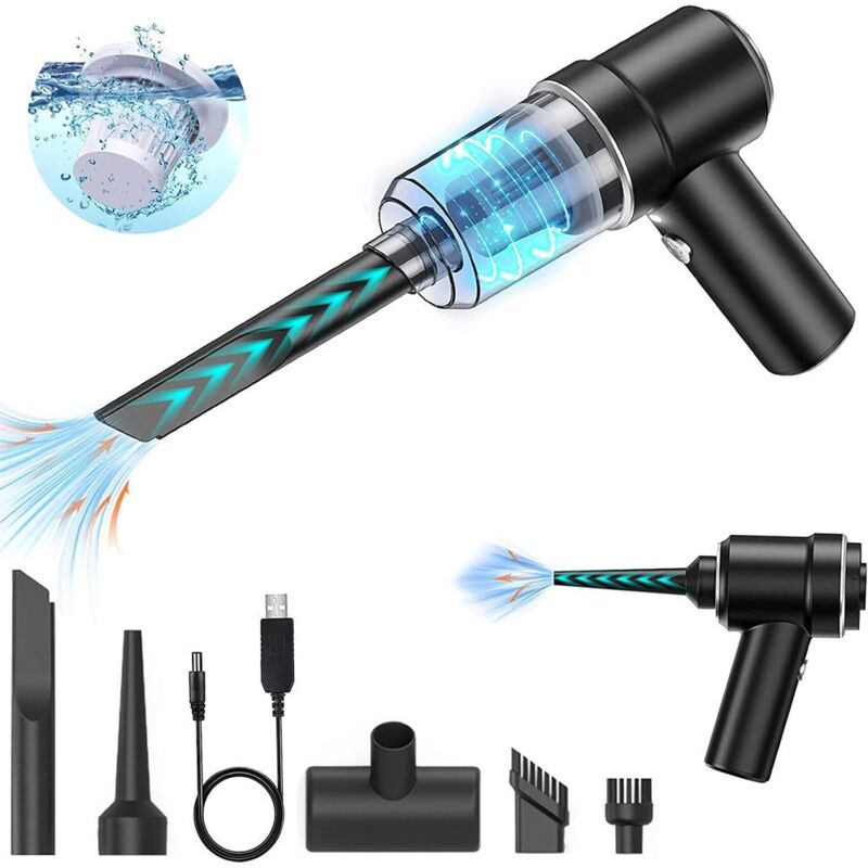 Sinbinta - Aspirateur Voiture - 6000 pa Aspirateur à Main Voiture Puissant, Mini Aspirateur Portable et Rechargeable pour Maison,Voiture, Bureau