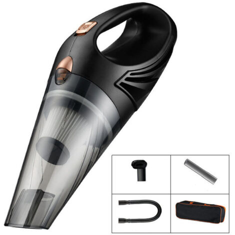 Aspirateur Voiture Puissant - Mini Aspirateur à Main 120W, 12V avec 3 Embouts et Sac de Transport, Accessoire Voiture - Noir