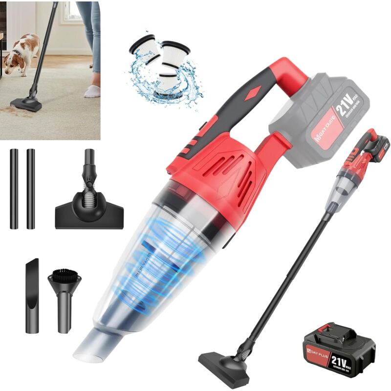 Hsha - Aspirateurs pour la Maison, Aspirateur à Main Sans Fil, Aspirateur de Voiture 120W avec Lumière led et 3 Filtres, Nettoyeur de Poussière