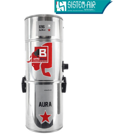 Aspiration centralisée avec sac OTTO BULL AURA 400 INOX (jusqu’à 400 m²), Garantie 2 ans, Sistem Air VAC69AUB