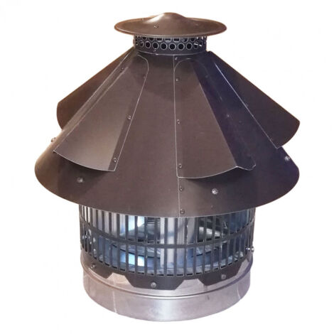 Aspiratore aspirafumi elettrico testa spiovente base tonda da m 350mm colore testa di moro