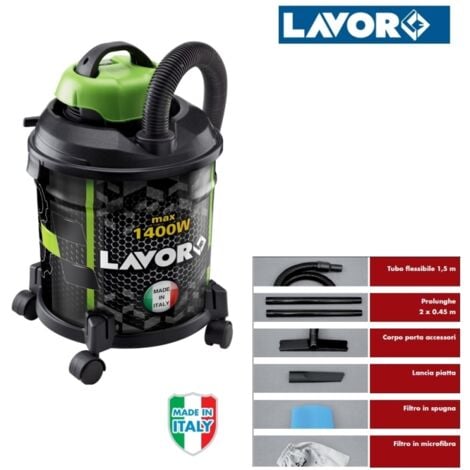 Aspiratore/Aspirapolvere/Aspiratutto solidi e liquidi 1400W 20lt. Lavor - Joker 1400S