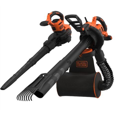 Aspiratore e Soffiatore Black&Decker con Sacco per Foglie e Rastrello