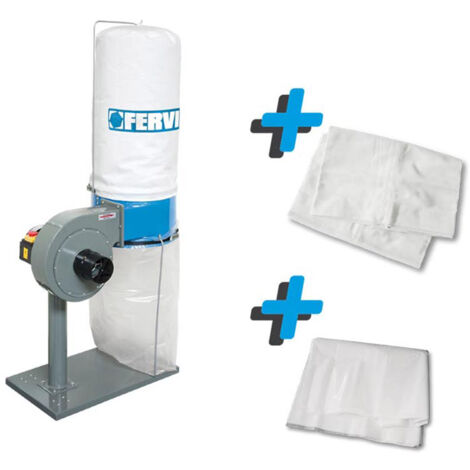 Aspiratore per trucioli + sacco filtraggio + 10 sacchi in plastica FERVI KIT0128 - ( 0756+0756/F+0756/S )