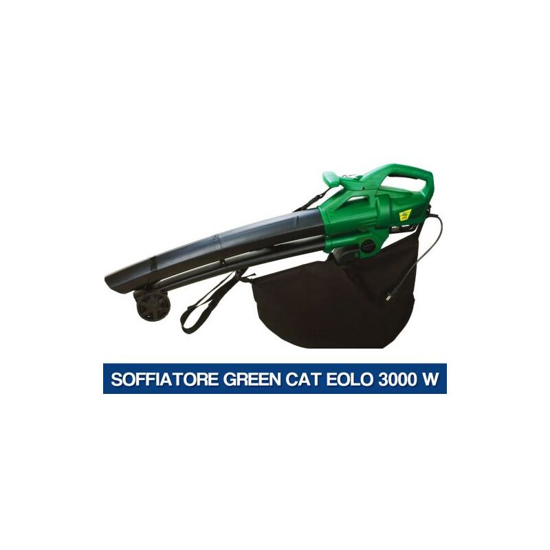 Soffiatore Aspirafoglie Aspiratore Trituratore Green Cat Eolo 3000w