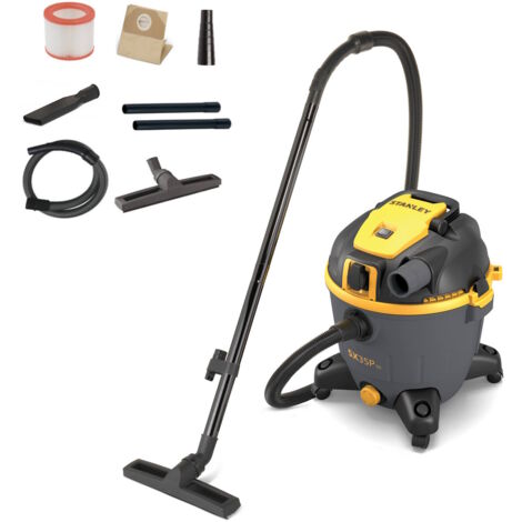 Aspiratore Solidi e Liquidi Stanley SXVC35PTDE  (Potenza assorbita  1600 W, Capacità fusto 35 l)