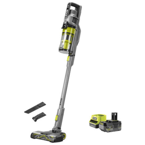 Aspiratore verticale 18V RYOBI Brushless - 90 AW - Batteria 4,0Ah - Caricabatterie rapido - RSVS18BL-1C40G