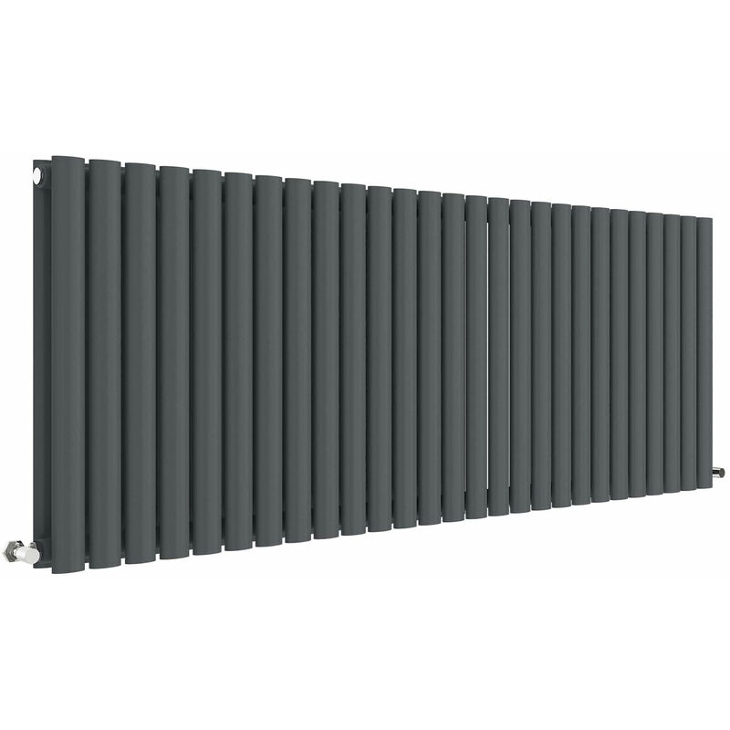 Image of Hudson Reed - Revive Double Designer Horizontal Radiator 600mm h x 1572mm w - Anthracite