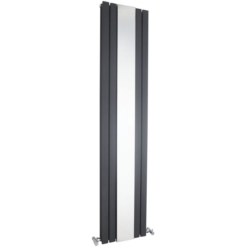 Hudson Reed Sloane Double Designer Vertical Radiator Mirror 1800mm h x 381mm w - Anthracite