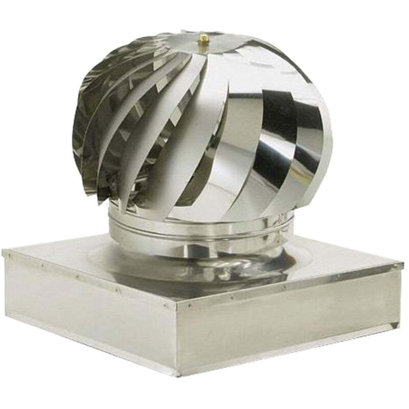 Ventilateur en acier inoxydable bouchon de fumée tournant carré CM.52X52 tuyau de poêle cheminée