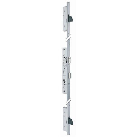 Assa Abloy – Serrure 3 points TF3 en acier inoxydable 1860 mm – Pêne dormant 2 tours – Plaquettes anti-sciage – Rouleau nylon réglable - U24x6