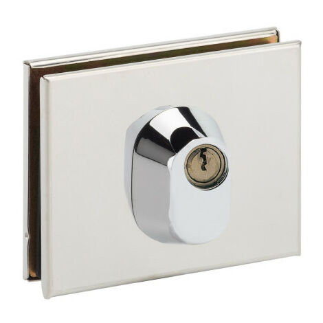 Assa Abloy – Serrure basse pour porte en verre 1358 – Cylindre double entrée – Pêne monobloc anti-sciage – Livrée avec 3 clés