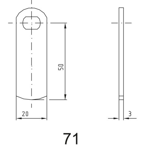 ASSA ABLOY Sperrnase für Elektronisches Schrankschloss Sense+PIN, Nr.71,gerade