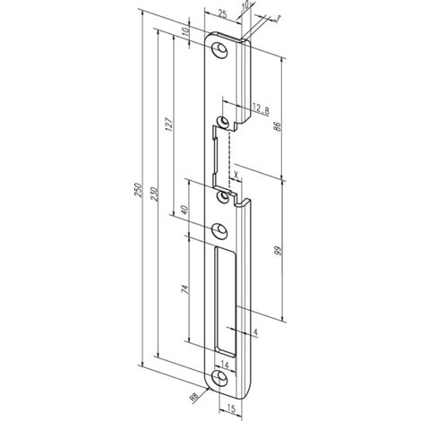 ASSA ABLOY Winkelschließbl.63 B VA B.25mm L.250mm ktg.DIN L - -------63B35-04