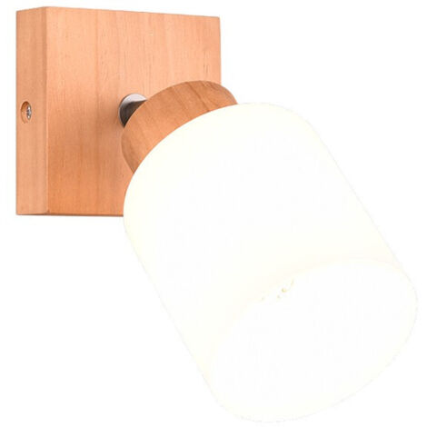 Assam spot variateur tactilebase en bois nolo avec verre blanc h. 23,7cm