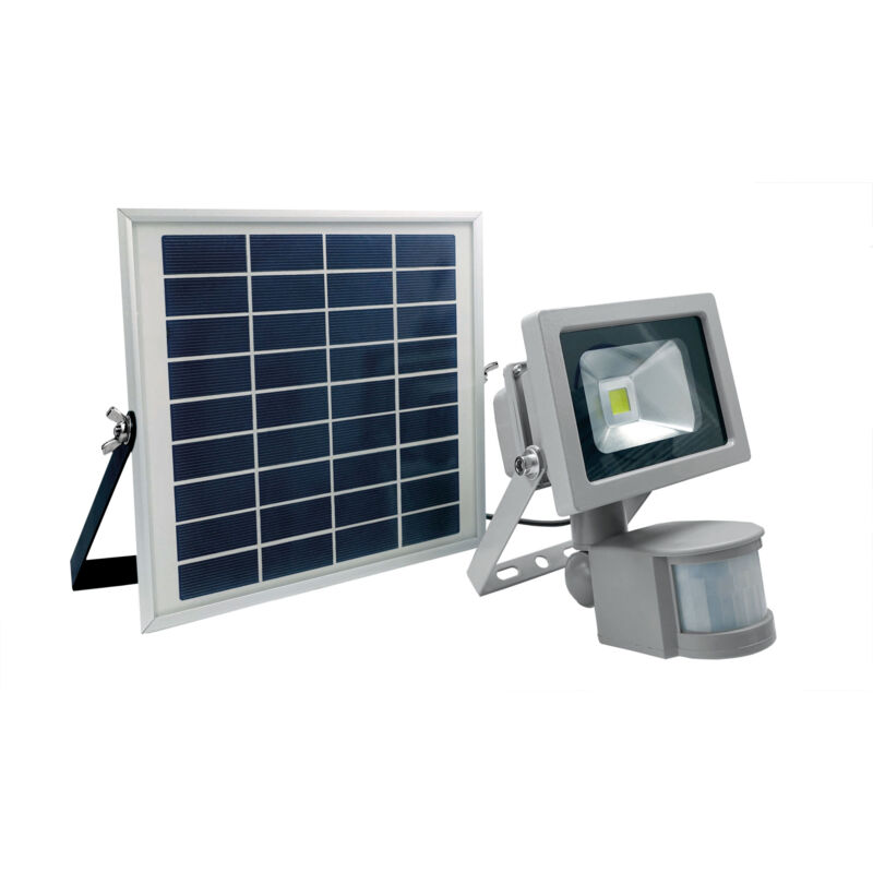 AS Schwabe 46978 Spot solaire avec détecteur de mouvements 10 W blanc neutre gris