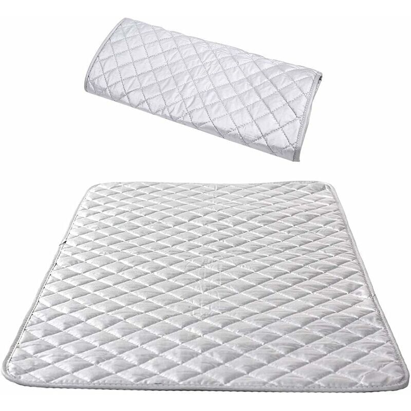 Image of Asse da stiro isolata - Coperta da stiro a vapore - Cotone - Tappetino da stiro portatile - Argento 4885cm