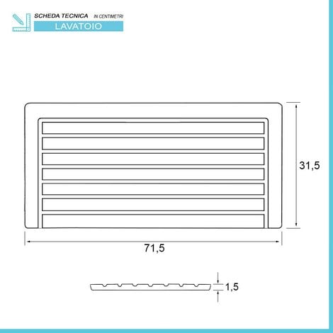Asse di lavaggio in legno di bambù per lavatoio in resina da 80 cm