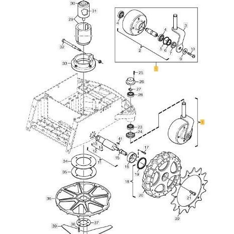 ASSEMBLAGE DE ROUE DROITE ORIGINALE STIGA - 1126-1207-01