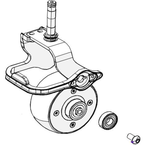 Assemblage roue gauche ORIGINAL AMBROGIO robot 4.36 - 4.0 basic