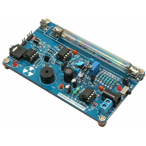 Assemblé DIY Geiger Counter Kit Module Détecteur de rayonnement nucléaire Écran LCD avec fonction d'alarme sonore et lumineuse (assemblé)