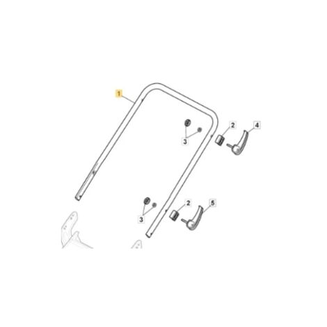 Assieme manico inferiore giallo  ORIGINALE STIGA rasaerba COMBI 48 381007600/1