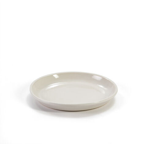 Assiette 32x32x3 Grès Blanc
