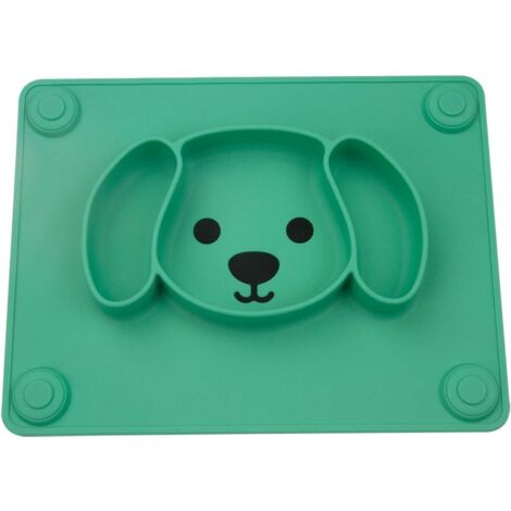Assiette à dîner en silicone pour enfants (vert),