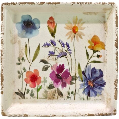 Assiette à fleurs décorative multicolore pour Vases et bougeoirs, idéale pour la décoration romantique de la maison