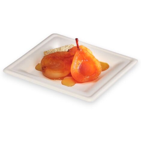 Assiette carrée en pâte à papier 26x26cm ACFV260 Guillin années 50
