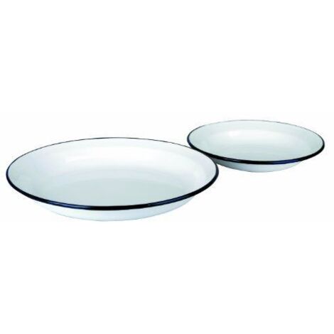 Assiette creuse 28Cm Acier émaillé blanc Ibili