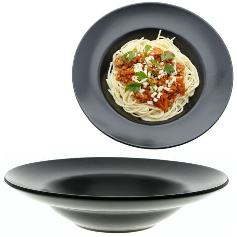 Assiette creuse pour pâtes, noire, 24 cm