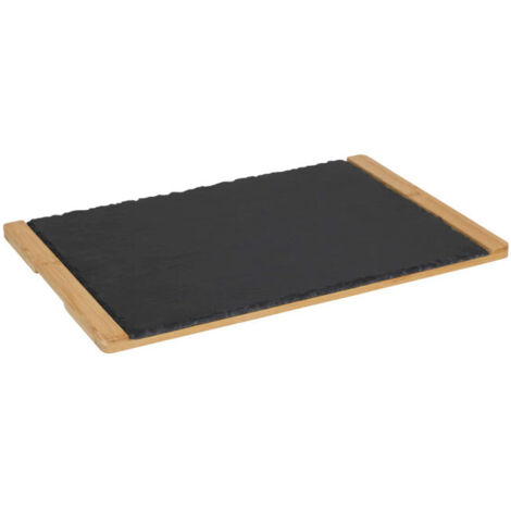 Assiette de Présentation "Bambou & Ardoise" 45cm Gris