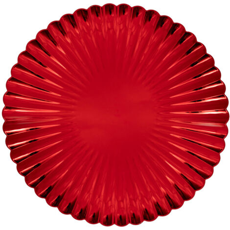 Assiette de présentation coquille D.33cm rouge - Feeric lights & christmas