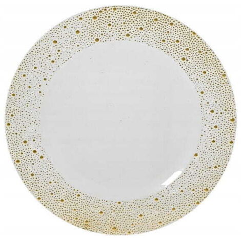 Assiette de présentation en plastique blanc avec bord argenté moucheté 33 cm