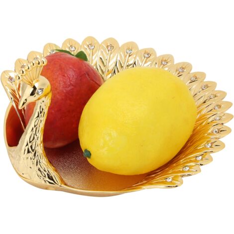 Assiette de Présentation Métal Paon pour Apéritifs, Plateau Décoratif Élégant pour Cadeau