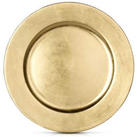Assiette décorative dorée, dessous de plat de table 33 cm