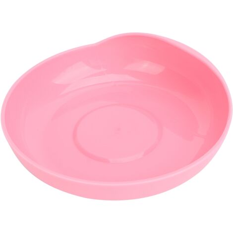 Assiette Élargie Anti‑Dérapante et Anti‑Renvèrsement pour Personnes Âgées ou Handicapées, avec Base à Ventouse Rose