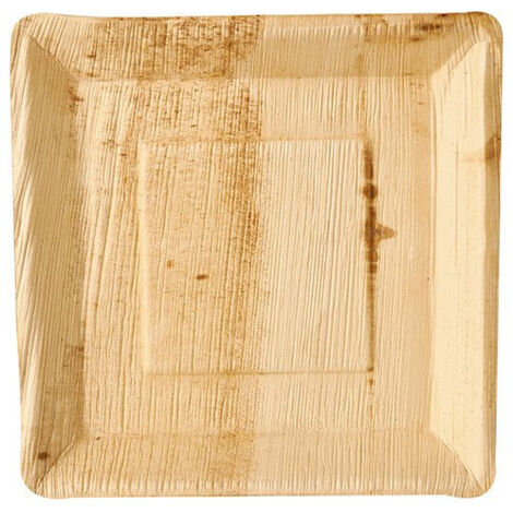 Assiette en feuille de palmier 25 x 25 x 2,5 cm 25 pièces